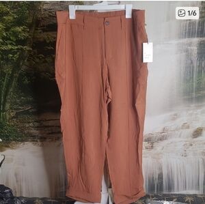 A New Day Women's Pleated Cuffed Pants Roasted Brown Size 14